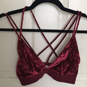 Maroon velvet Bralette